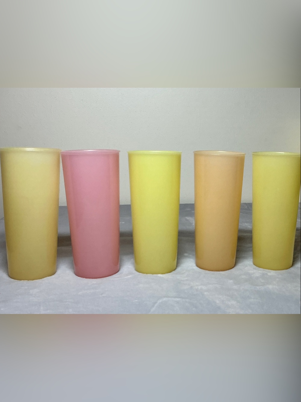 Tupperware Pastel Mixed Color Tumblers - Yellow, Pink, Peach